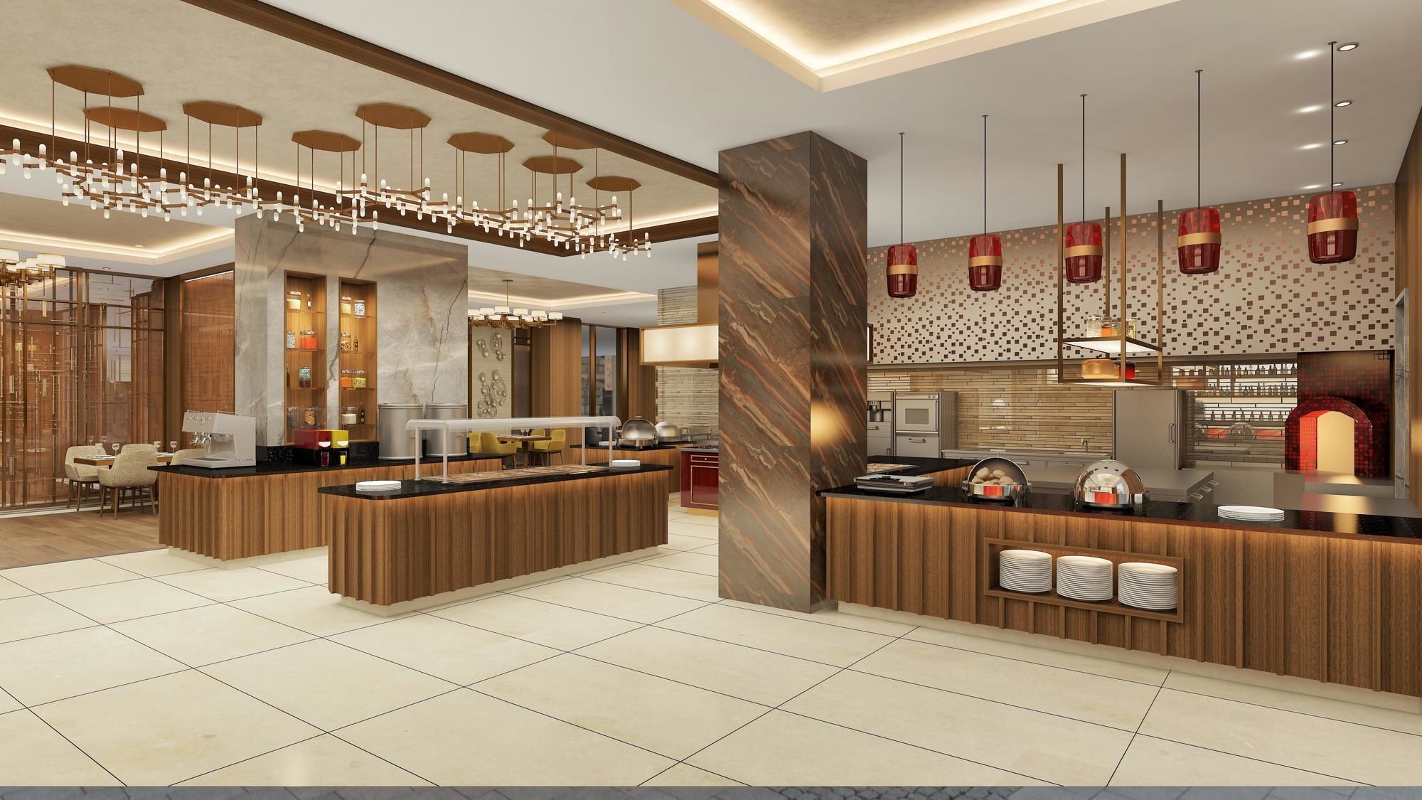 Hotel Doubletree By Hilton Skopie Exterior foto The interior of the restaurant